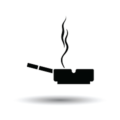 Image showing Cigarette in an ashtray icon