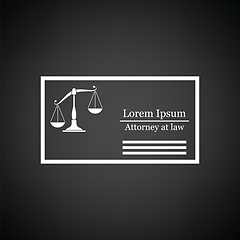 Image showing Lawyer business card icon