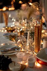 Image showing dinner party table serving at home