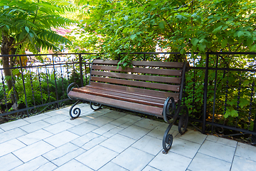 Image showing Beautiful forged bench in a well-maintained place