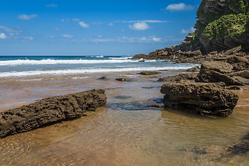 Image showing Seaview on a beautiful summer day in Zarautz, Spain