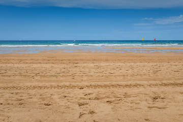 Image showing Seaview on a beautiful summer day in Zarautz, Spain