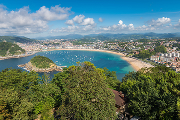 Image showing Aerial view of San Sebastian, Donostia, Spain on a beautiful summer day