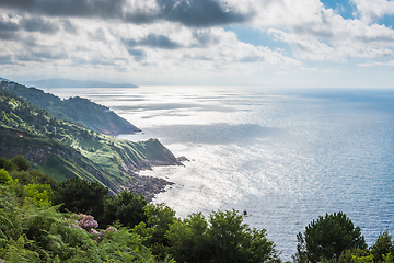 Image showing Aerial view of San Sebastiancliff, Donostia, Spain on a beautiful summer day