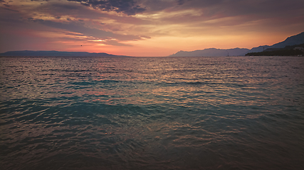 Image showing View of beautiful sunset above the Adriatic sea