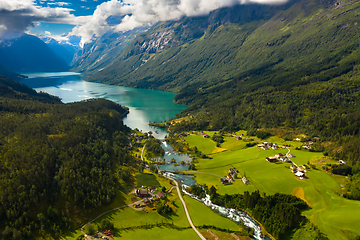 Image showing lovatnet lake Beautiful Nature Norway.