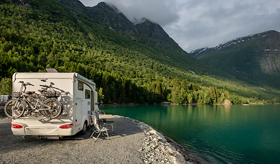 Image showing Family vacation travel RV, holiday trip in motorhome