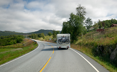 Image showing VR Caravan car travels on the highway.