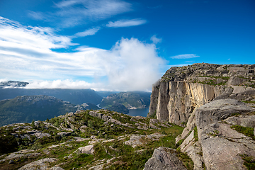 Image showing Pulpit Rock Preikestolen Beautiful Nature Norway