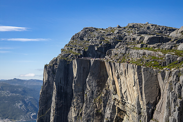 Image showing Pulpit Rock Preikestolen Beautiful Nature Norway