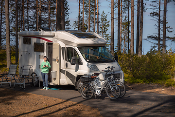 Image showing Family vacation travel RV, holiday trip in motorhome