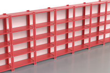 Image showing Metal shelving units