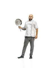 Image showing Portrait of a male chef cook, butcher isolated on a white studio background