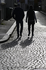 Image showing A couple walking.