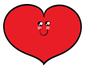 Image showing Image of cute heart, vector or color illustration.