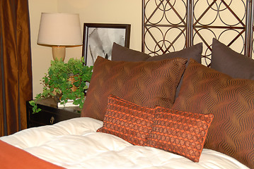 Image showing Comfortable bed with pillows