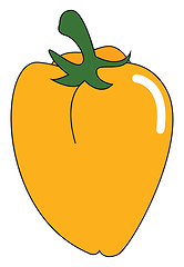 Image showing yellow bell pepper with green stem, vector or color illustration