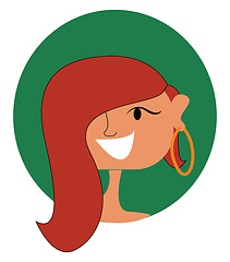 Image showing Red color hair, vector or color illustration.