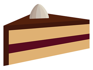 Image showing Piece of cake, vector or color illustration.