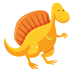 Image showing  A yellow color Dinosaur and orange hump, vector or color illust