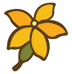 Image showing  A yellow sunflower , vector or color illustration.