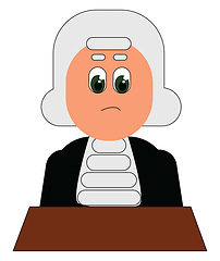 Image showing A confused judge, vector or color illustration.