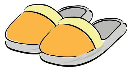 Image showing Home slippers, vector or color illustration.