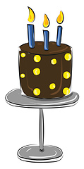 Image showing Image of cake with stand, vector or color illustration.