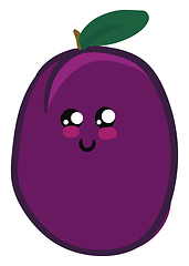 Image showing Image of cute plum, vector or color illustration.