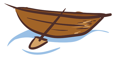 Image showing Image of brown boat, vector or color illustration.