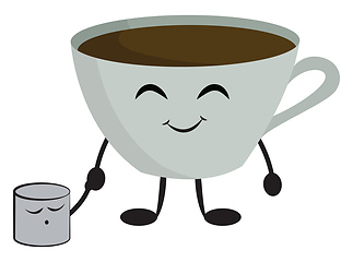 Image showing Image of coffee with marshmallow, vector or color illustration.