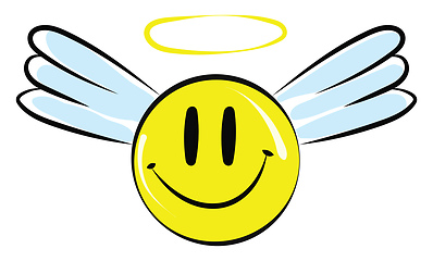 Image showing Smile with a halo, vector or color illustration.