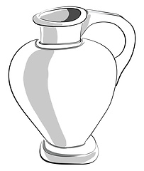 Image showing Painting of a white jug/Pitcher, vector or color illustration. 