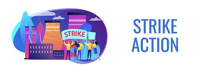 Image showing Strike action concept banner header.