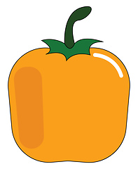 Image showing  A yellow bell pepper , vector or color illustration.
