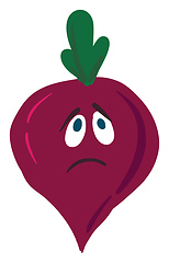 Image showing Sad beet, vector or color illustration.