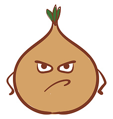 Image showing Angry onion, vector or color illustration.