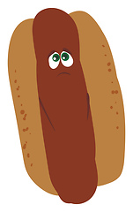 Image showing A juicy hot dog, vector or color illustration.