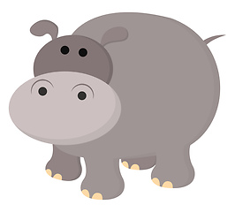 Image showing Hippopotamus, vector or color illustration.