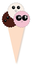 Image showing An icy ice cream, vector or color illustration.