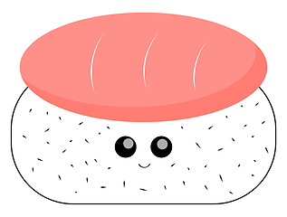 Image showing A color illustration of white sushi, vector or color illustratio