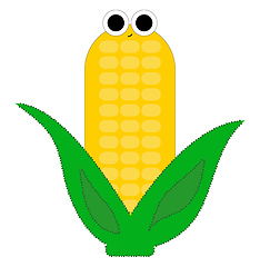 Image showing Image of corn eating, vector or color illustration.