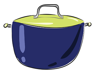 Image showing Image of blue pan, vector or color illustration.