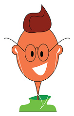 Image showing Clipart of a cartoon boy laughing while listening to music from 