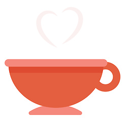 Image showing A hot coffee, vector or color illustration.