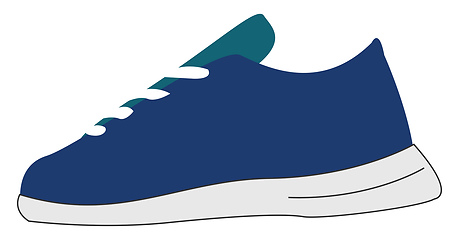 Image showing Image of blue boot - running shoe, vector or color illustration.