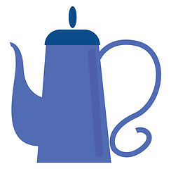 Image showing Image of a blue teapot, vector or color illustration.