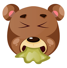 Image showing Brown bear is feeling a little bit sick, illustration, vector on