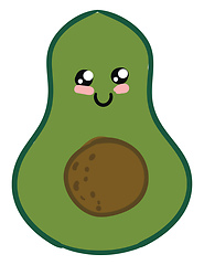 Image showing Image of cute avocado, vector or color illustration.