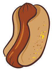 Image showing A sausage hot dog, vector or color illustration.